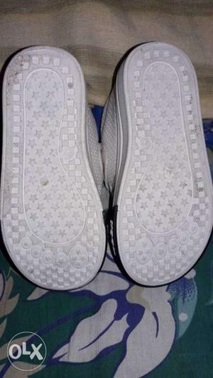 Pair Of White-and-black Air Jordan Shoes