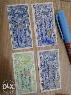 Pre-independence Court fee stamps for sale.