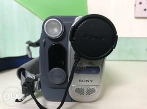 Sony Handycam with tapes, leather bag and