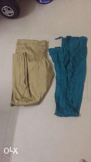 Two Brown And Blue Pants