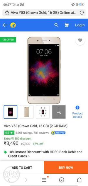 Urgent sell vivo y53 only one month old.. with