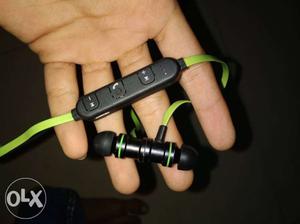 Black And Green Bluetooth Headphones
