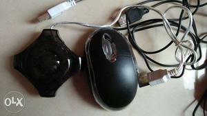 Black Corded Computer Mouse