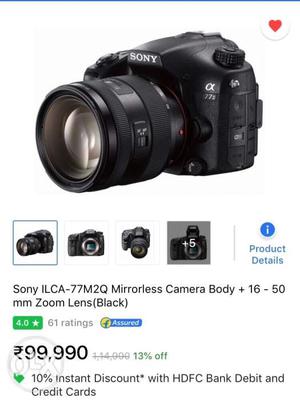 Black Sony Alpha Mirrorless Camera