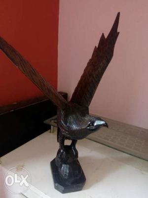 Brown Wooden Bird Figurine