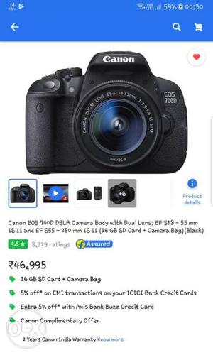 Canon Eos 700d With Dual Lens ()
