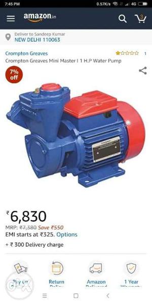 Crompton greaves mini master 1 HP water pump