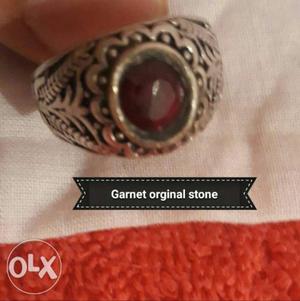 Garnet orginal stone Silver Men's Ring