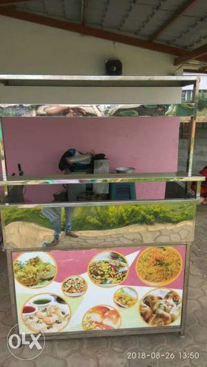 Gray And Multicolored Steel Food Stall