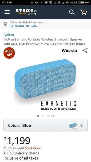 Ivoltta 6 w bluetooth speaker with fm, sd card, aux and usb