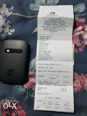 Jio Wifi-3 (black pocket JioWifi 3 3 month old for new