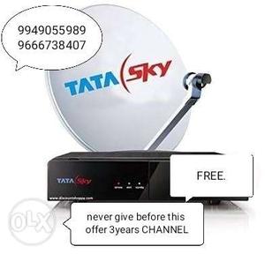 Tata Sky Sd connection 3 years FREE pack /- c/a