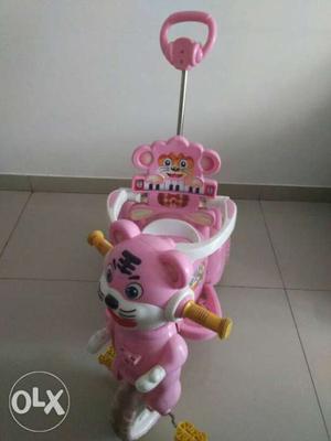 Toddler's Pink And White Push Trike