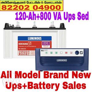 120-Ah+800 Va Ups-Sed-Luminous Tubular Battery+Luminous Ups