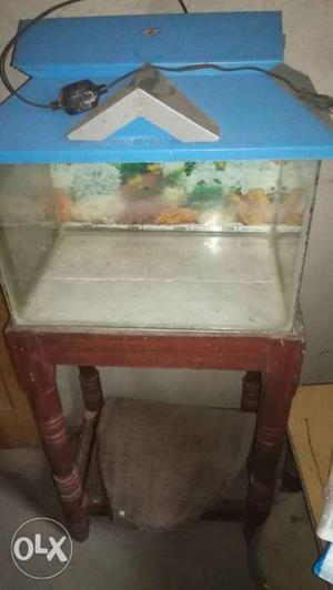 Fish tank with wooden stand mm