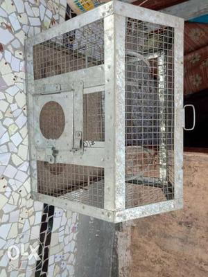 Gray Metal Pet Cage