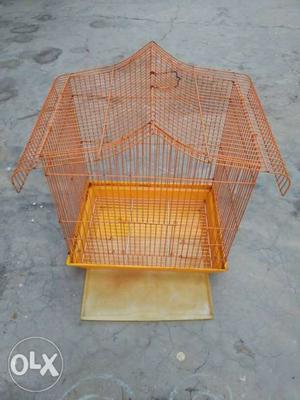 Orange Metal Birdcage