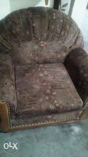 5 seater Brown And Black Floral Fabric Sofa. And showroom