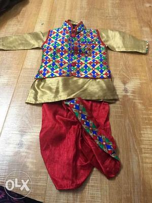 Baby kurta pajama jacket for 0-1 year old.