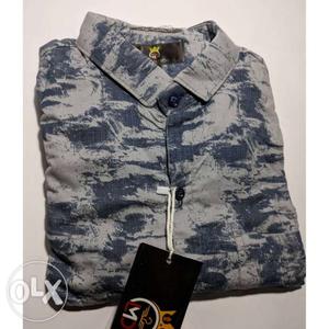 Black And Gray Camouflage Zip-up Jacket