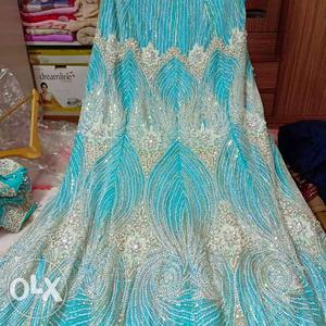 Blue And White lehenga Heavy hand embroidery.excellent