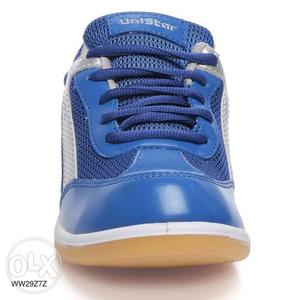 Blue-and-white Air Jordan Basketball Shoes