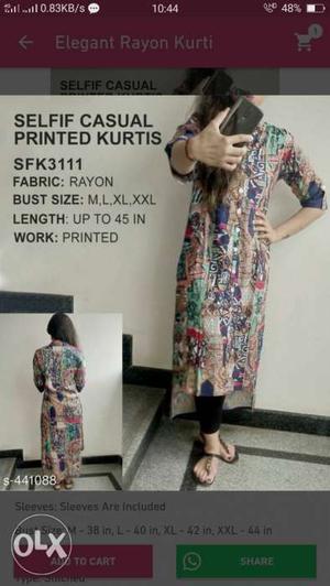 Cotton kurtis any size available