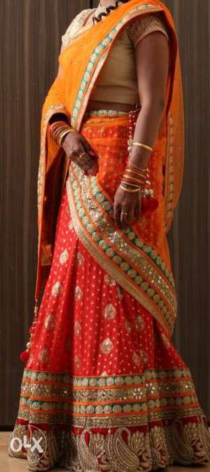 Designer Bridal lehenga wored only once!(Actual price Rs.