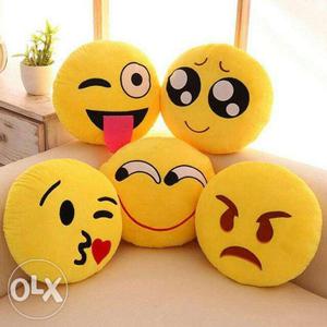Five Emoji Throw Pillows