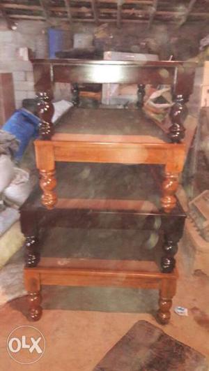 Four Brown Wooden Coffee Tables