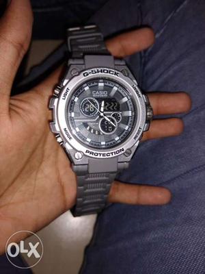 G Shock dual time watch grey and black colour