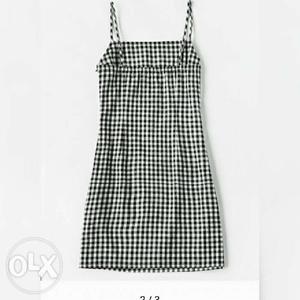 Gingham print Cami dress color: black and white