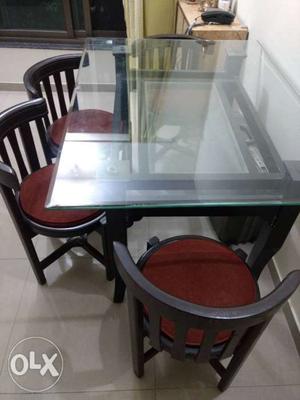 Good Condition Dining Table Set with 4 Chairs