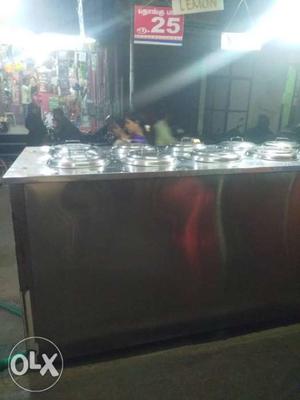 Gray Stainless Steel Bain Marie Counter