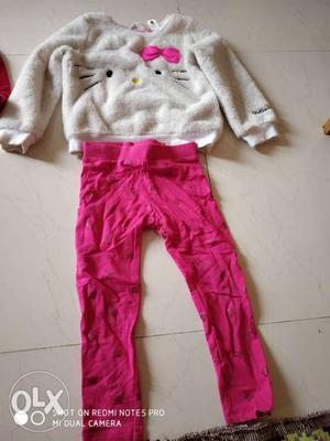 H&M top and pant pair for girl child of 2 to 4