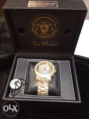JOE RODE0 Gold Stainless-steel Men's 'Junior' Diamond Watch