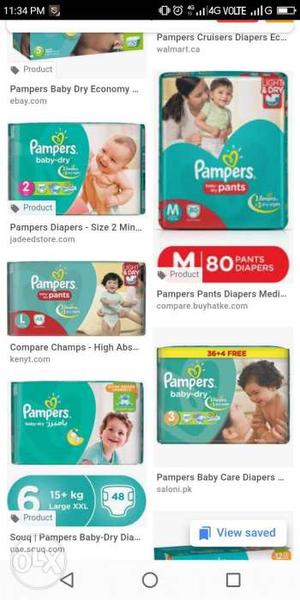 Pampers pant style diapers..