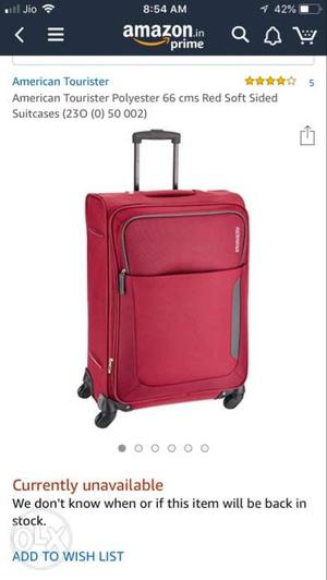 Red And Gray American Tourister Luggage Bag Screenshot