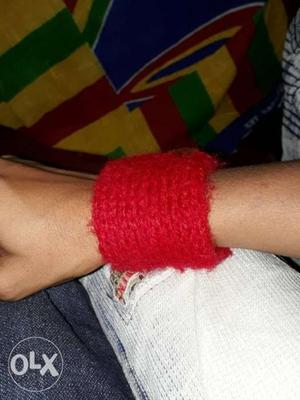 Red Knit Bracelet