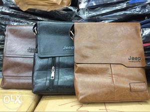 Several Leather Sling Bags
