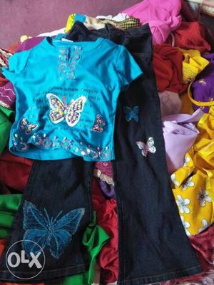 Toddler's Blue And Black Onesie