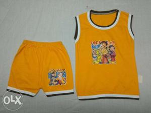Toddler's Yellow Sleeveless Shirt And Shorts