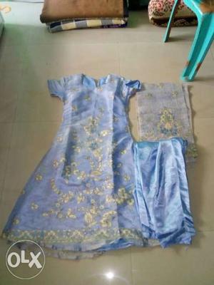 Traditional dress sky blue color size s