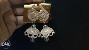 Two Gemstone Encrusted Drop Earrings