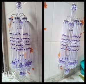 White-and-purple Chandelier Collage