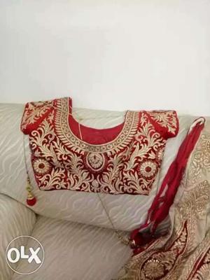 Women's Red And Brown Choli Blouse