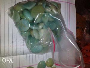 20 cerat Green And White Stone Lot Pack