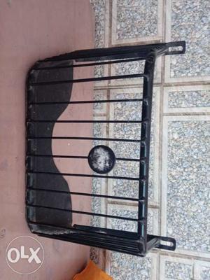 Black Steel Fireplace Cover