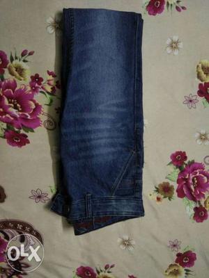 Blue Denim Straight Cut Jeans