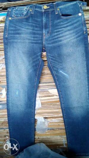 Branded denim jeans